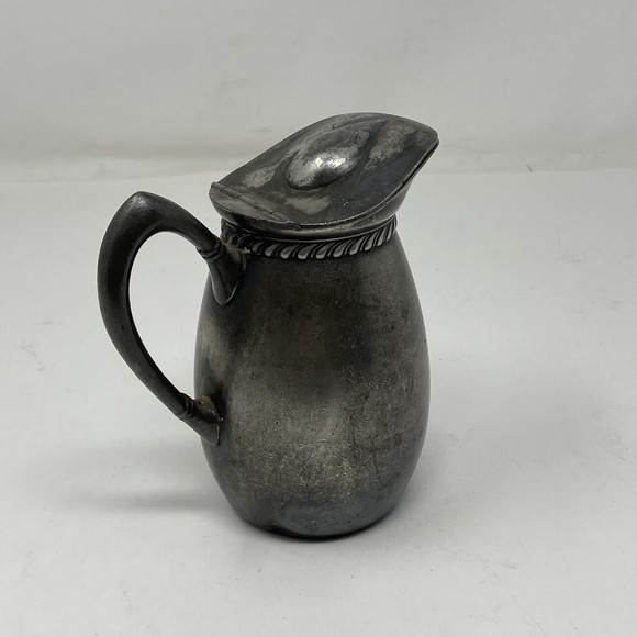 Simpson Hall Miller &Co Quadruple Plate 185 mini Pitcher Jug 5” Lid Creamer K - Picture 8 of 11